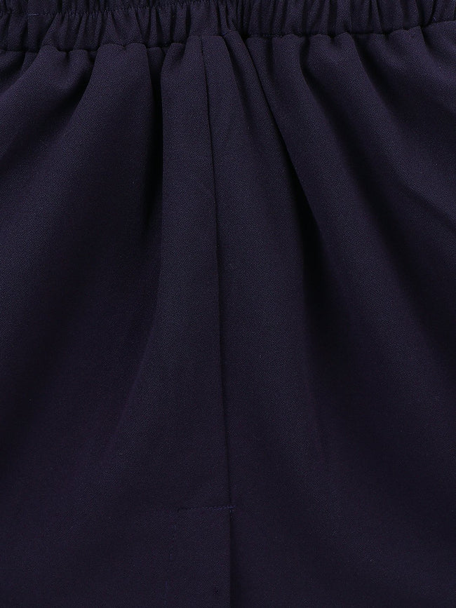 Classy Navy bow peplum skirt Set