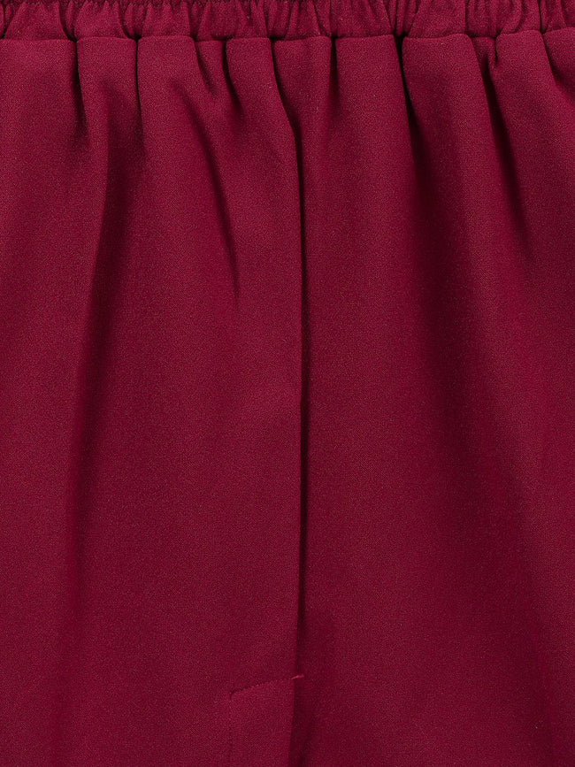 Classy Wine bow peplum skirt Set