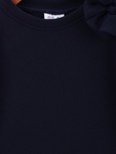 Navy Mesh Detailing Designer Dress