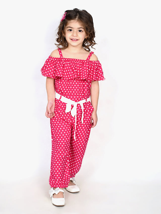 Magenta Pink Polka Jumpsuit