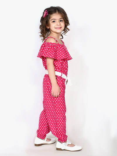 Magenta Pink Polka Jumpsuit