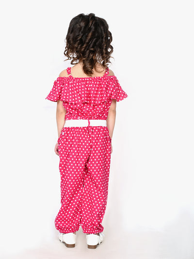 Magenta Pink Polka Jumpsuit