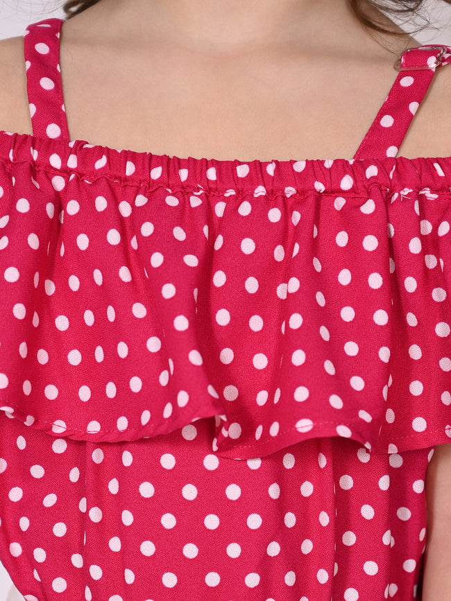 Magenta Pink Polka Jumpsuit