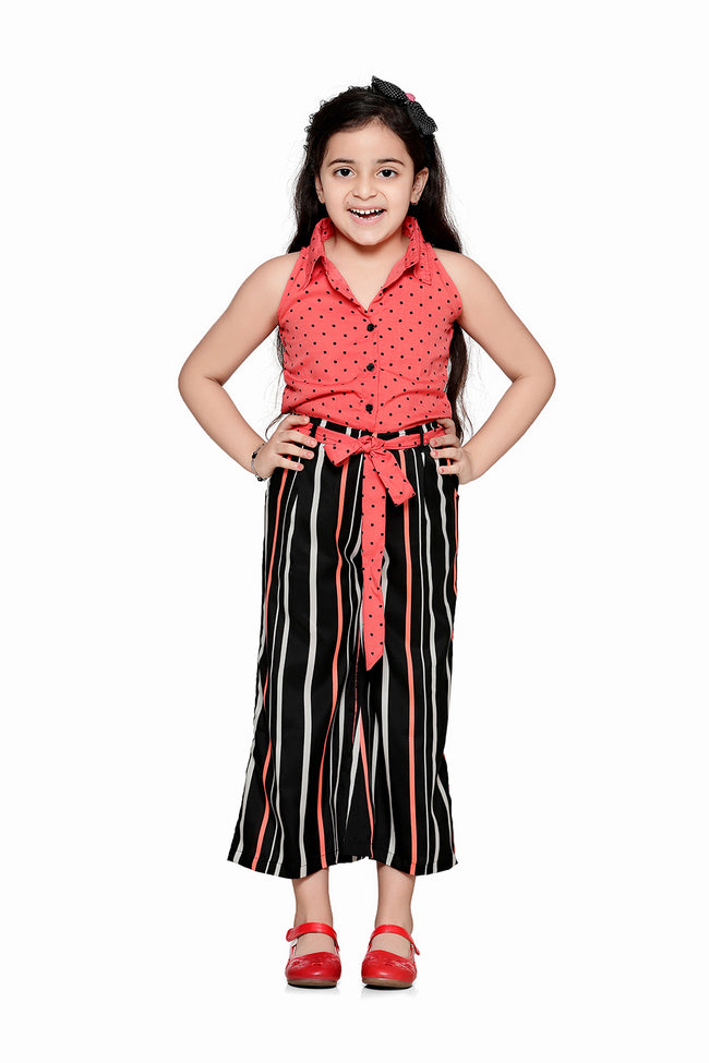 Orange Beige Polka Full Jumpsuit