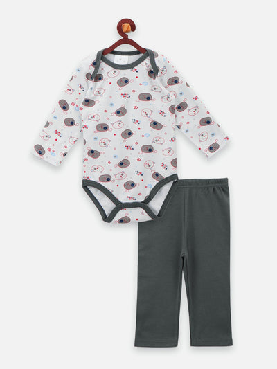 Lilpicks Bear Print Bodysuit with Lower