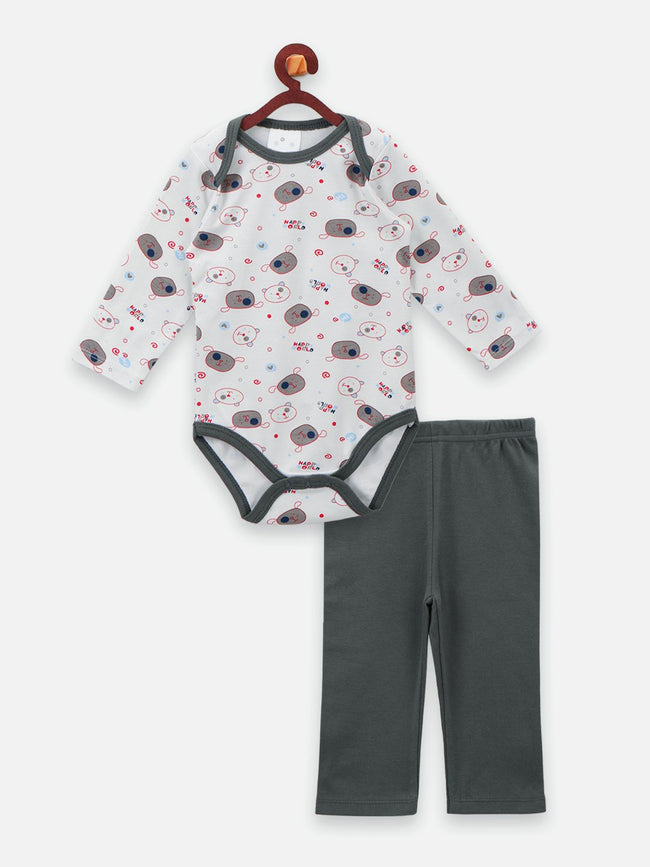 Lilpicks Bear Print Bodysuit with Lower