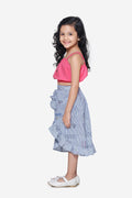 Pink Tube Top with Designer Skirt Set