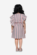Pearl Pink Striped Flower Dress