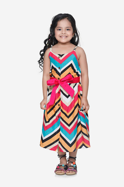 Multi Stripe belted Boho Dress