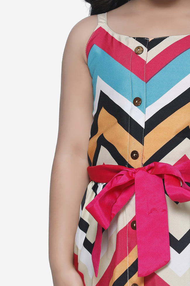 Multi Stripe belted Boho Dress