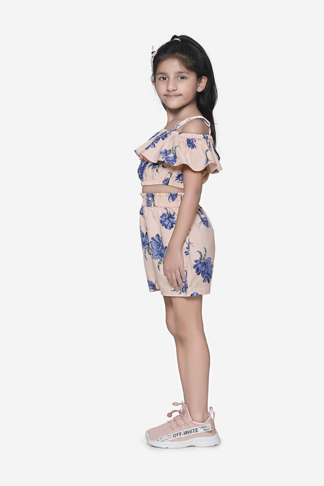 Peach Funky Coordinated Shorts Set