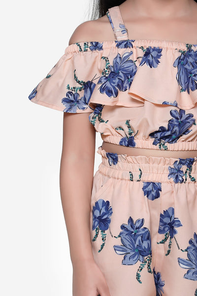 Peach Funky Coordinated Shorts Set