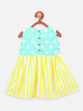 Neon Stripe Powder Blue Polka Dress