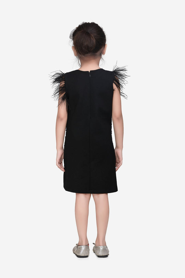 Blue sequence Feather Dress