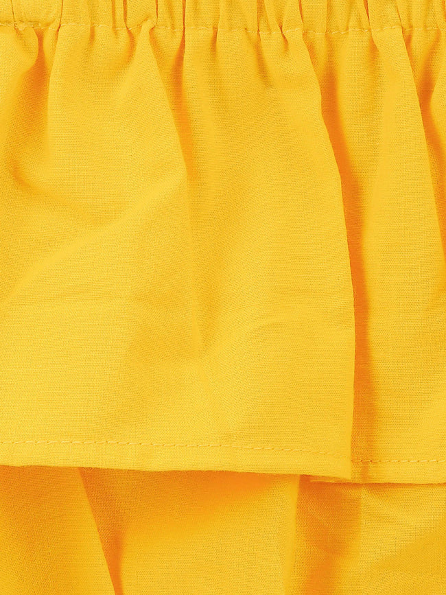 Lilipicks Strappy sunny yellow top and floral pink palazzo set