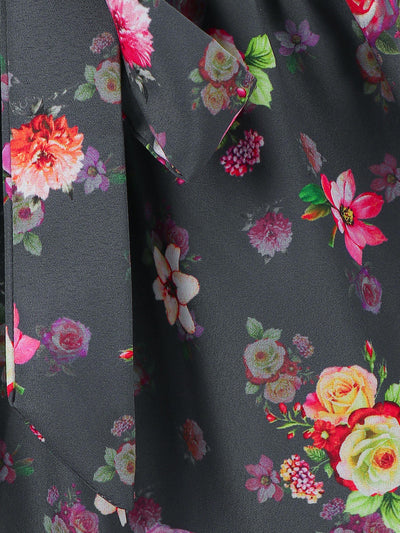 Lilipicks Strappy Dark Pink Top and floral pink palazzo set