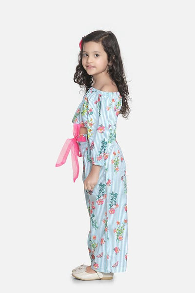 Lilipicks Sky Blue Striped Pant Coordinated Set