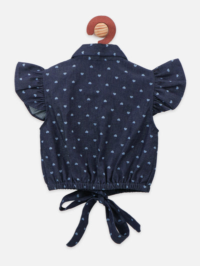 Lilipicks Denim Knot Shirt Top