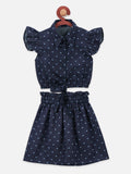 Lilipicks Denim Knot Shirt Top with Skirt Coordinated Set