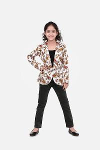 Off - White Vintage Floral Digital Print Blazer