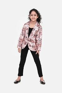 Peach Aztec Digital Print Blazer