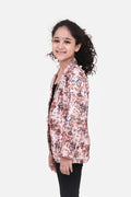Peach Aztec Digital Print Blazer