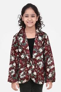 Wine Floral Elegant Digital Print Blazer