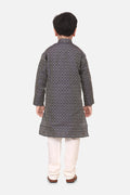 Lilpicks Blue Jacquard Kurta Pajama Set