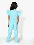 Unicorn Embrodiery Sky Blue Full Jumpsuit