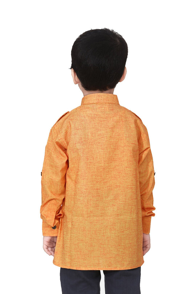 Lilpicks Yellow textured Short Kurta