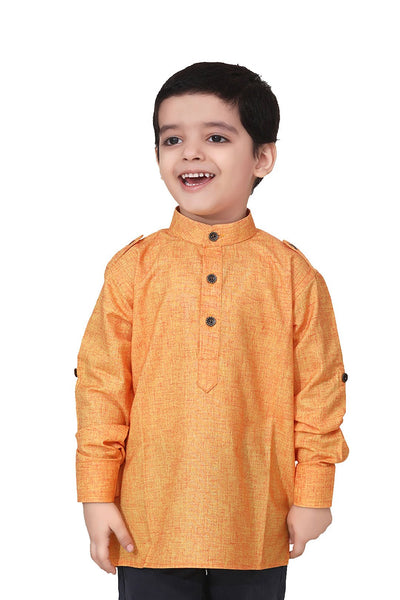Lilpicks Yellow textured Short Kurta