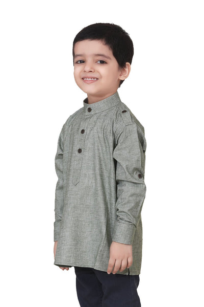 Lilpicks Green Textured Short Kurta