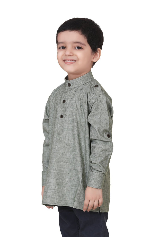 Lilpicks Green Textured Short Kurta
