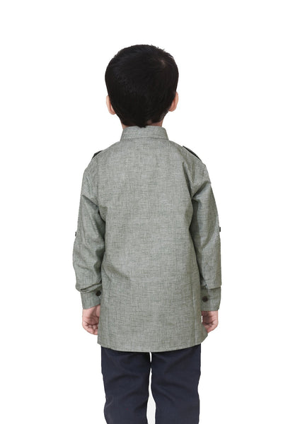 Lilpicks Green Textured Short Kurta