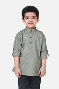 Green Textured Short Kurta