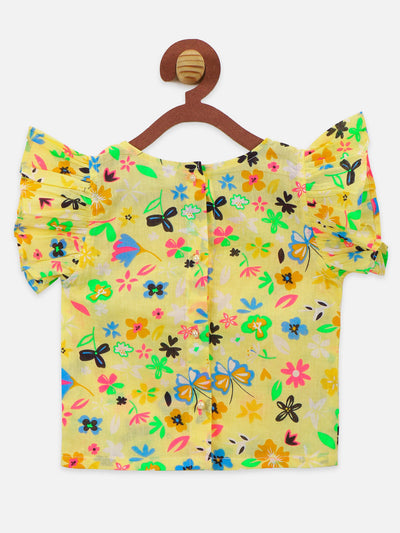 Floral two tops with Neon Green Shorts and Neon Pink Legging