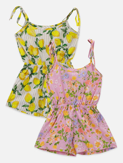Floral Printed Pack of 2 Short Jumpsuit
