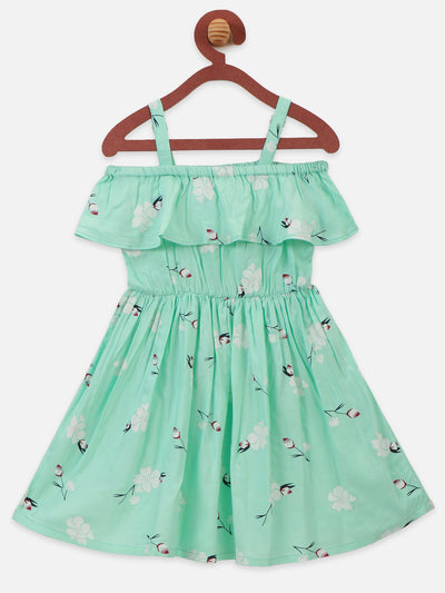 Sky Blue Off Shoulder Flared Dress