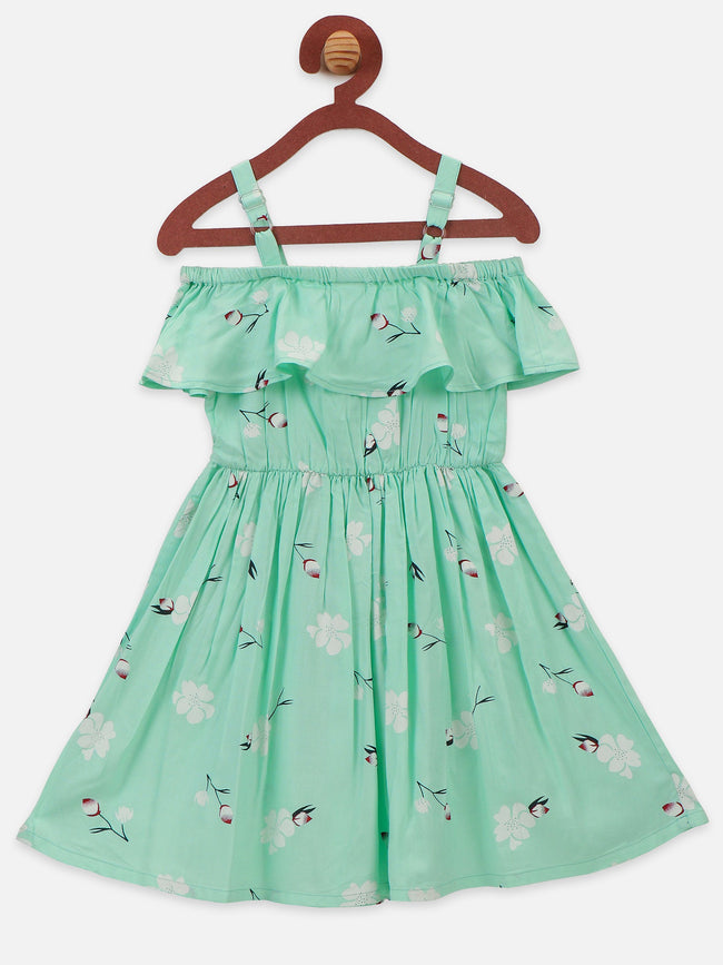 Sky Blue Off Shoulder Flared Dress