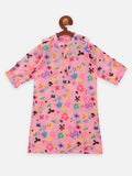 Lilpicks pink colour flora print kurta salwar