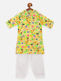 Lilpicks Yellow colour flora kurta salwar