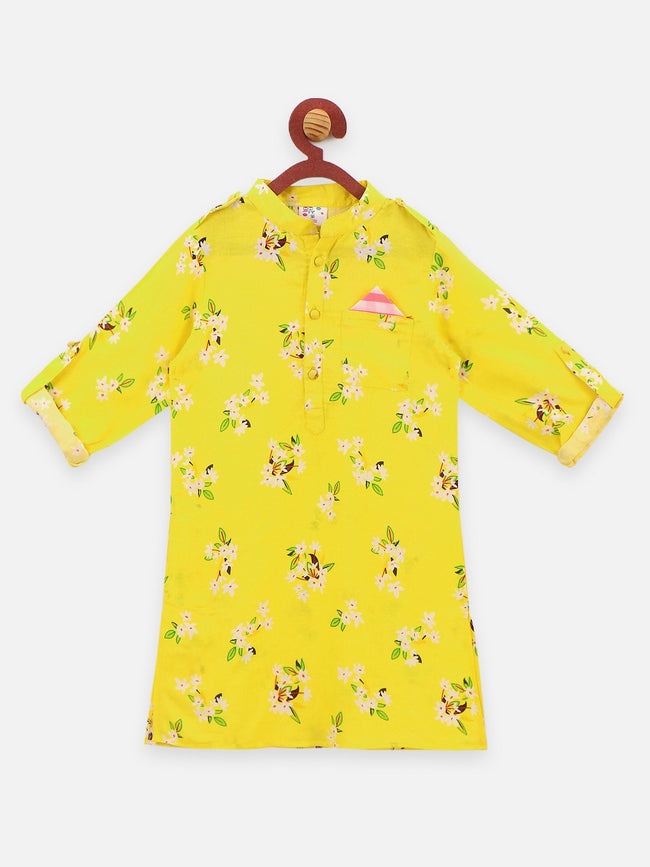 Lilpicks Yellow colour Dhoti kurta set