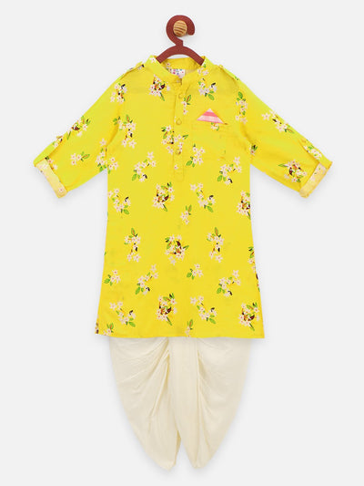 Lilpicks Yellow colour Dhoti kurta set