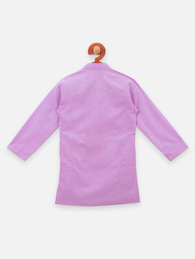 Lilpicks Angrakha Style Purple Full sleeve kurta pajama set