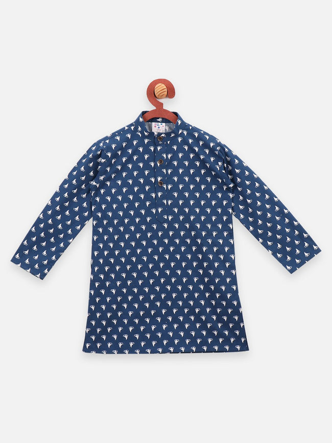 Lilpicks Boat Print kurta Pajama set