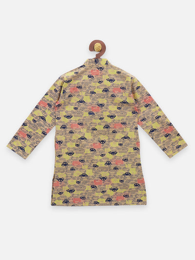 Lilpicks Car Print full sleeve kurta Pajama set