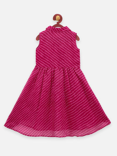 Lilpicks Magenta sleeveless high low Kurta with palazzo pant Set