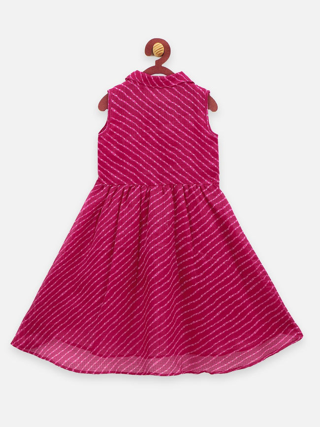 Lilpicks Magenta sleeveless high low Kurta with palazzo pant Set