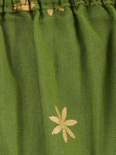 Lilpicks Magenta Bell Sleeves Gota Kurta with Sharara Set