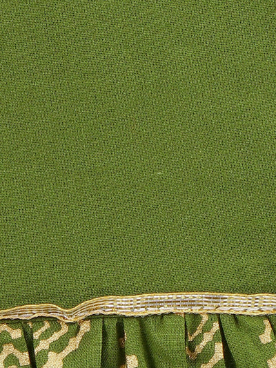 Lilpicks Orange Gota Peplum Kurta with Flared Sharara Set